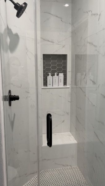 griffin powder room remodel shower after