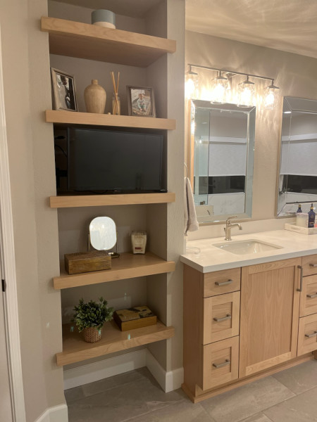 Daily bathroom remodel cabinet after